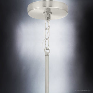 A beautiful, luxury lighting fixture with a chain hanging from it.