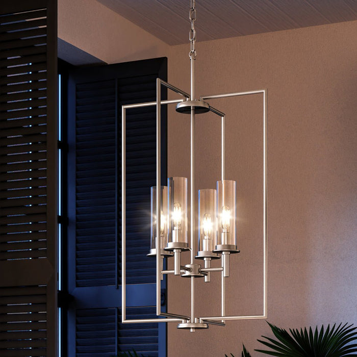 UHP3984 New Traditional Chandelier 31.75''H x 18''W, Brushed Nickel Finish, Griffith Collection