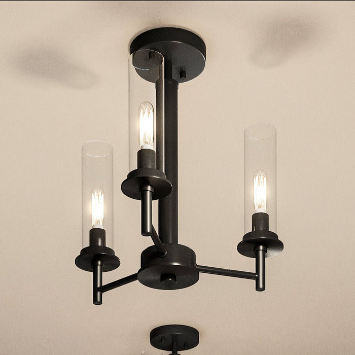 UHP3987 New Traditional Chandelier 14''H x 16''W, Midnight Black Finish, Griffith Collection