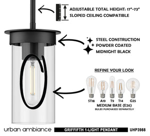 An image of a unique and luxury UHP3988 New Traditional pendant light from the Griffith Collection by Urban Ambiance, with instructions on how to use it.