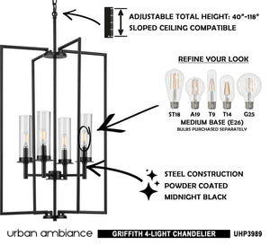 Urban Ambiance UHP3989 New Traditional Chandelier, gorgeous black lamp.