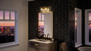 A gorgeous and unique lighting fixture from the Pawtucket Collection, the Urban Ambiance UHP3993 Traditional Bath Light brings an olde brass finish to the bathroom with a view of the city.