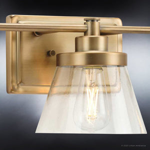 A unique and luxury UHP3994 Traditional Bath Light 7.75''H x 24.5''W, Olde Brass Finish, Pawtucket Collection by Urban Ambiance with a