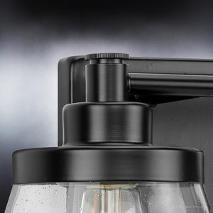 A beautiful Urban Ambiance UHP3996 Traditional Bath Light 7.75''H x 15.5''W, Midnight Black Finish, Pawtucket Collection with a clear glass