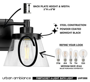 The instructions for how to install a beautiful UHP3998 Traditional Bath Light 7.75''H x 33.5''W in a bathroom.
