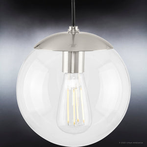 A unique Canton Collection pendant light with a gorgeous brushed nickel finish by Urban Ambiance.