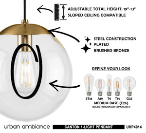 An image of a beautiful Minimalist Pendant with a unique clear glass globe.