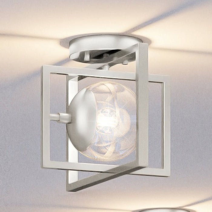 UHP4019 Minimalist Ceiling Light 9.75''H x 12''W, Brushed Nickel Finish, Canton Collection