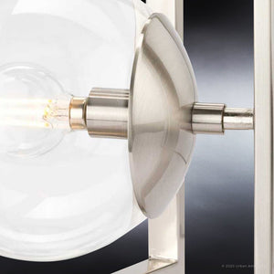 A unique ceiling light, the UHP4019 Minimalist Canton Collection by Urban Ambiance features a gorgeous glass globe and brushed nickel finish.