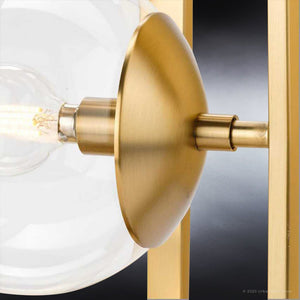 A beautiful Urban Ambiance UHP4020 Minimalist lighting fixture, Brushed Bronze Finish, Canton Collection with a glass globe.