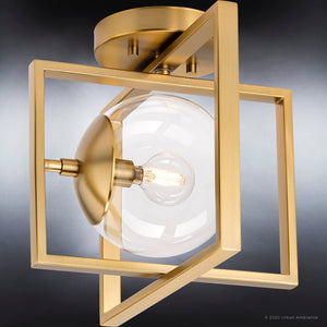 An UHP4020 Minimalist Ceiling Light 9.75''H x 12''W, Brushed Bronze Finish, Canton Collection by Urban Ambiance, a unique and beautiful lighting fixture.