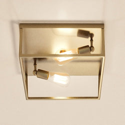 A gorgeous Urban Ambiance UHP4031 Modern Ceiling Light 4.5''H x 12''W, Satin Gold Finish, Singleton Collection with two bulbs.