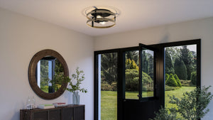 A room with a beautiful lighting fixture: the Urban Ambiance UHP4041 Farmhouse Ceiling Light 6.5''H x 14.375''W, Charcoal Finish, Adelaide Collection
