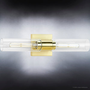 A unique UHP4051 Cosmopolitan Bath Light 5''H x 20.375''W, Satin Gold Finish, Tustin Collection by Urban Ambiance light fixture with