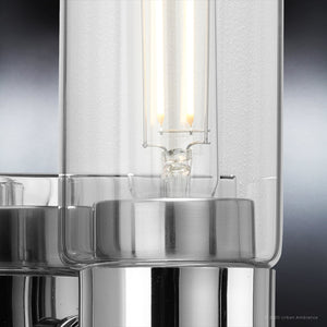 An Urban Ambiance bathroom light with a unique UHP4056 Cosmopolitan Wall Sconce 12.625''H x 5''W, Polished Chrome Finish, Tustin Collection