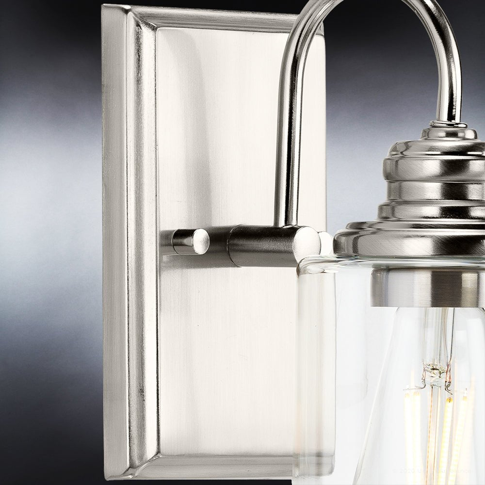 Bathroom wall sconces brushed sale nickel