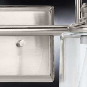 A luxury lighting fixture: an UHP4061 Vintage Bath Light with a brushed nickel finish from the Hedland Collection by Urban Ambiance.