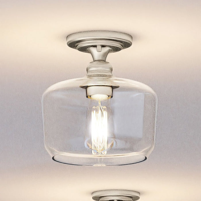 UHP4064 Vintage Ceiling Light 9''H x 9''W, Brushed Nickel Finish, Hedland Collection