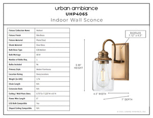 A luxury image displaying the gorgeous UHP4065 Vintage Wall Sconce 9.875''H x 4.5''W, Olde Brass Finish, Hedland Collection from