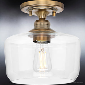A beautiful and unique Vintage Ceiling Light 9''H x 9''W from the Hedland Collection by Urban Ambiance, with an Olde Brass Finish.