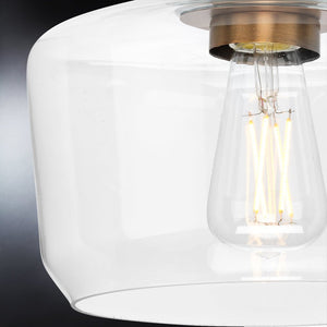 An UHP4069 Vintage Ceiling Light, a luxury and beautiful lighting fixture from the Hedland Collection by Urban Ambiance with a glass shade and an Olde Brass Finish.