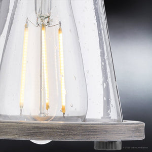 A luxury lighting fixture, the UHP4074 Coastal Wall Sconce from Urban Ambiance features a unique design and clear glass shade.
