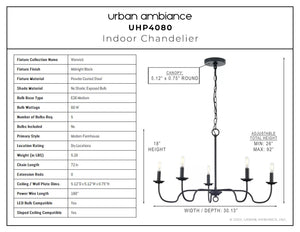 Urban Ambiance's UHP4080 Traditional Chandelier is a unique and beautiful lighting fixture.