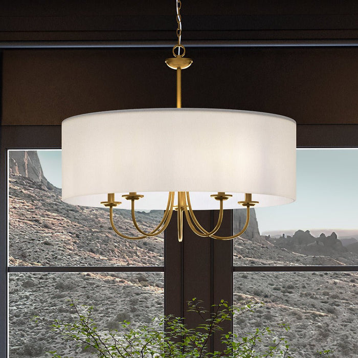 UHP4090 New Traditional Chandelier 21.125''H x 21.625''W, Brushed Bronze Finish, Aurora Collection