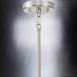 A unique UHP4103 pendant lamp with a gorgeous brushed nickel finish.