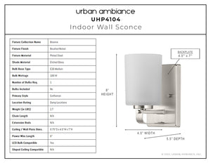 A beautiful and luxurious lighting fixture, the Urban Ambiance UHP4104 Modern Wall Sconce illuminates with style.
