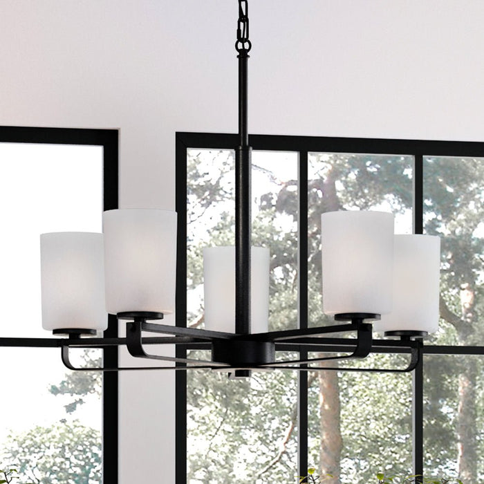 UHP4108 Modern Chandelier 18.625''H x 24''W, Midnight Black Finish, Broome Collection