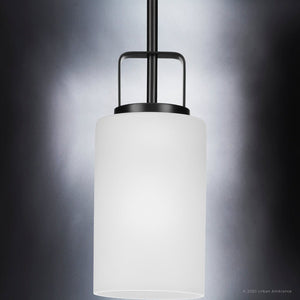 An UHP4111 Modern Pendant 11''H x 5''W, Midnight Black Finish, Broome Collection luxury pendant light made by Urban Ambiance.