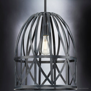Urban Ambiance - Pendant - UHP4122 Farmhouse Pendant 17.25''H x 14''W, Black Oak Finish, Bairnsdale Collection -
