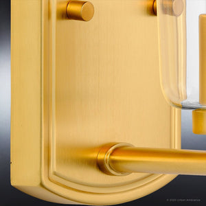 A luxurious UHP4145 Traditional Wall Sconce with a gorgeous glass shade and satin gold finish.