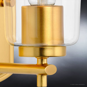 An Urban Ambiance Traditional Wall Sconce 7.75''H x 4.5''W lighting fixture with a clear glass bulb.
