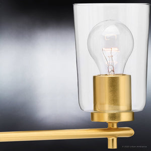 A luxury gold table lamp.