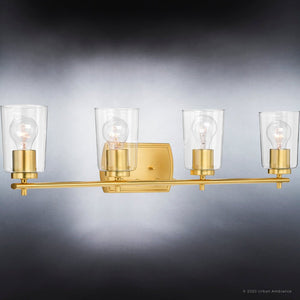 An Esperance Collection bathroom fixture with a unique and beautiful lighting fixture, the UHP4148 Traditional Bath Light offers a 7.625''H x 32''W size and comes in a