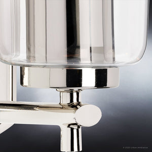 A gorgeous luxury lighting fixture, the Urban Ambiance UHP4150 Traditional Wall Sconce 7.75''H x 4.5''W features a polished nickel finish and glass jar