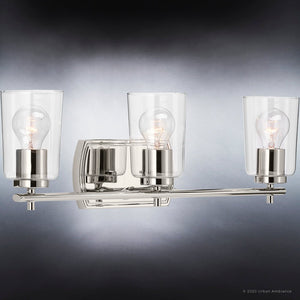 Gorgeous lighting fixture with clear glass bulbs.