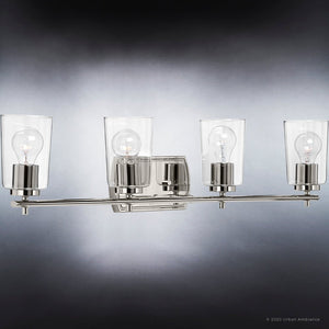 Urban Ambiance's luxury UHP4153 Traditional Bath Light 7.625''H x 32''W, Polished Nickel Finish, Esperance Collection
