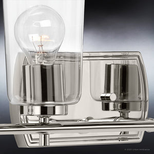 An Urban Ambiance UHP4153 Traditional Bath Light 7.625''H x 32''W with a gorgeous light bulb on it.