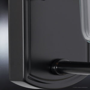 A luxury UHP4154 Traditional Wall Sconce with a unique glass shade and a Midnight Black Finish from the gorgeous Esperance Collection by Urban Ambiance.