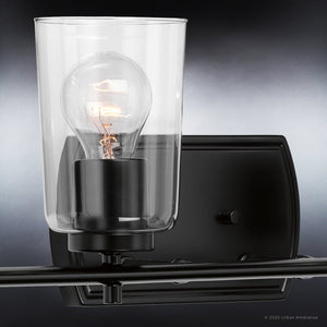 A beautiful lighting fixture with a glass bulb and black frame, part of the luxury Esperance Collection.