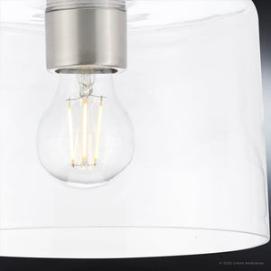 An Urban Ambiance UHP4159 Traditional Ceiling Light 7.375''H x 8.625''W, Brushed Nickel Finish, Esperance Collection with a beautiful glass shade.