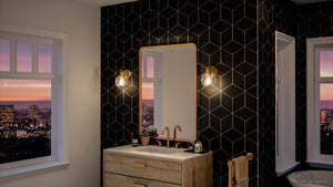 A Unique Urban Ambiance UHP4170 Vintage Wall Sconce 9.5''H x 6.5''W, Olde Brass Finish from the Belfast Collection, adding