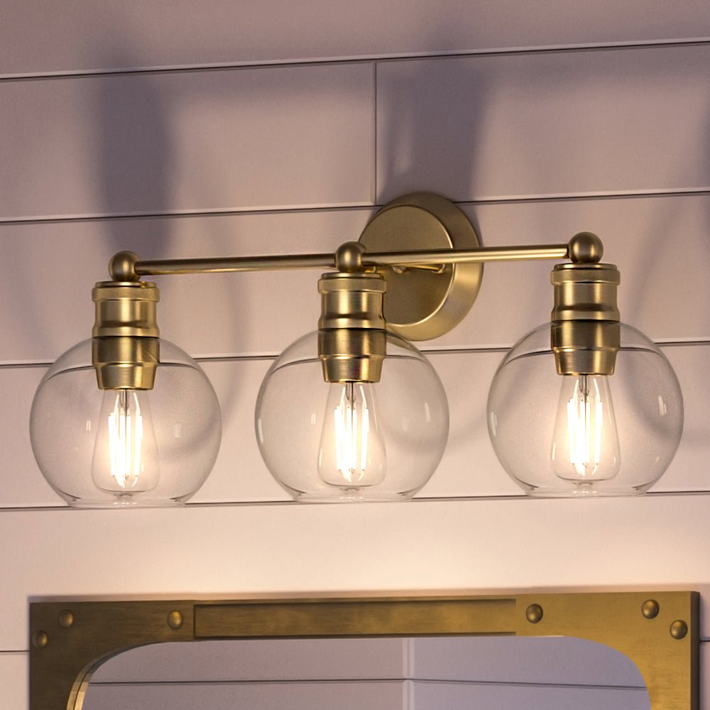 UHP4172 Vintage Bath Light 10.875''H x 24.5''W, Olde Brass Finish, Bel