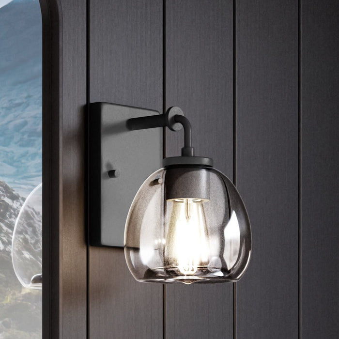UHP4184 Industrial Wall Sconce 9.125''H x 6''W, Charcoal Finish, Lithgow Collection