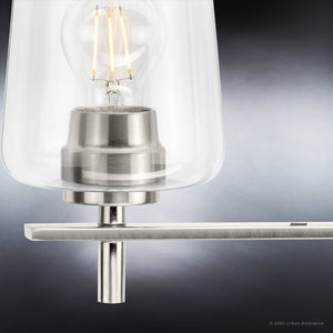 An image of a beautiful UHP4203 New Traditional Bath Light 8.5''H x 34''W, Brushed Nickel Finish, Swan-Hill Collection from Urban Ambiance on a