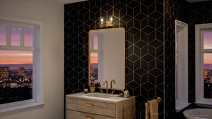 A luxury Urban Ambiance UHP4205 New Traditional Bath Light 8.5''H x 14.625''W, Olde Brass Finish, Swan-Hill Collection bathroom with