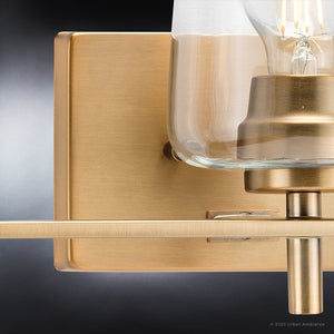 A beautiful UHP4206 New Traditional Bath Light with a glass bulb and an Olde Brass finish, from the Swan-Hill Collection by Urban Ambiance.